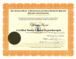 Master Clinical Hypnotherapist 認定書